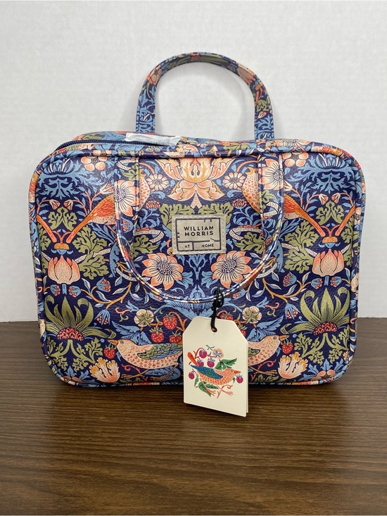 William Morris Handbags - William Morris Navy Strawberry Thief Cosmetic Travel Case